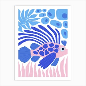 Lionfish and Corals Ocean Collection Boho Art Print