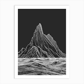 Ben Lui Mountain Line Drawing 4 Art Print