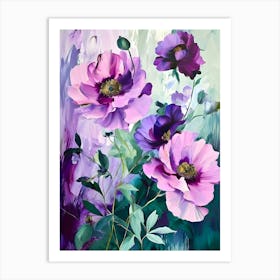 Purple Anemones 1 Art Print