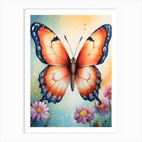 Bright Colorful Butterfly Painting Art Print