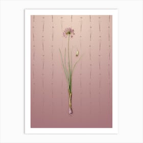 Vintage Autumn Onion Botanical on Dusty Pink Pattern n.0311 Art Print