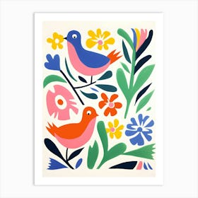 Birds And Flowers Art Print