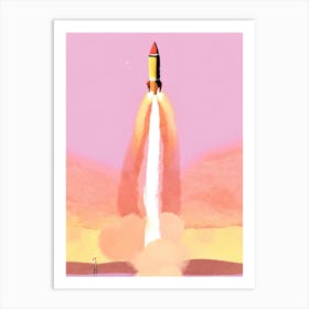 Rocket Launch watercolor Art Print