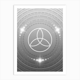 Geometric Glyph in White and Silver with Sparkle Array n.0125 Art Print
