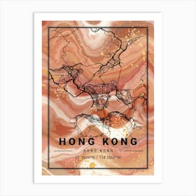 Hong Kong Map Art Print