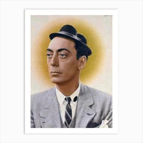 Buster Keaton Retro Collage Movies Art Print