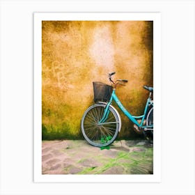 Light Blue Bicycle & Basket Art Print