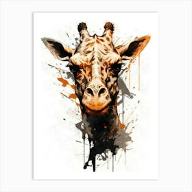 Aesthetic Abstract Watercolor Giraffe Art Print