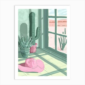 Cactus And Hat Art Print