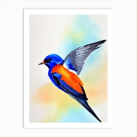 Barn Swallow Watercolour Bird Art Print