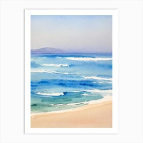 Playa De Bolonia, Cadiz, Spain Watercolour Art Print