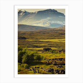 Thingvellir National Park 2 Iceland Vintage Poster Art Print