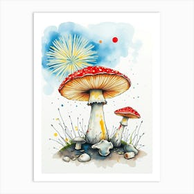 Mushroom Painting 6 Art Print