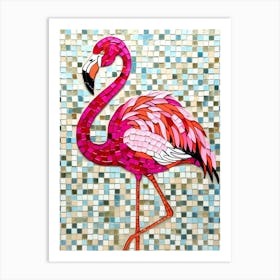 Mosaic Flamingo 2 Art Print