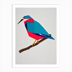 Kingfisher 1 Origami Bird Art Print