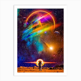 Astronaut Walking On The Planet Mars Art Print