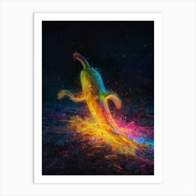 Flaming Banana Art Print