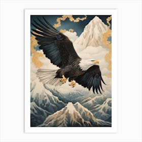 Bald Eagle 2 Gold Detail Painting Art Print