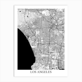 Los Angeles California White Black Art Print