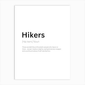 Hikers Definition Meaning Art Print