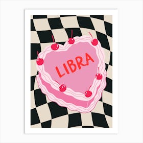 Libra Zodiac Heart Cake Art Print
