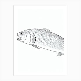 Goliath Grouper Black & White Drawing Art Print