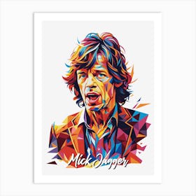 Mick Jagger 04 Portrait Music Icon Style WPAP Pop Art Art Print