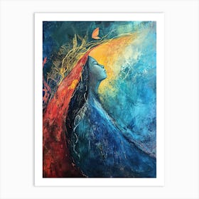 Feathered Glow, Boho Art Style 1 Art Print