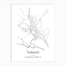 Trofaiach,Austria Minimalist Map Art Print