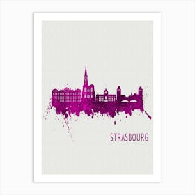 Strasbourg France City Purple Art Print