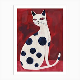 Polka Dot Cat 7 Art Print