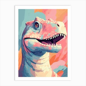 Colourful Dinosaur Velocisaurus 3 Art Print