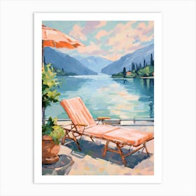 Sun Lounger By The Pool In Lake Como Italy 3 Art Print