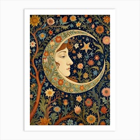 William Morris Moon And Flowers 3 Art Print