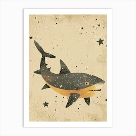 Shark & Stars Storybook Style Art Print