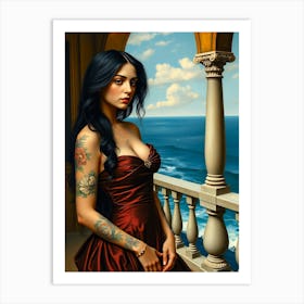 Woman With Tattoos By Ocen Art Print