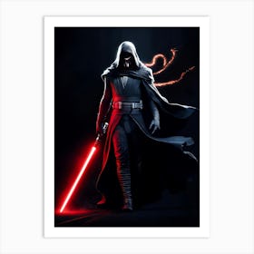 Dark Jedi with Lightsaber Star Wars poster #5 Art Print