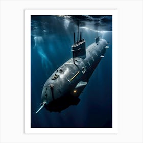 Submarine In The Ocean Art Print