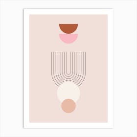 Mid Century Modern | 07 - Blush Pink Geometric Arch Art Print