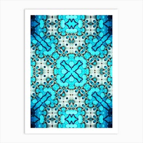 The Blue Pattern Is Symmetrical Art Print