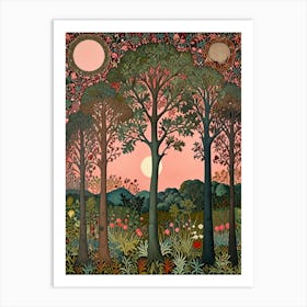 William Morris Forest At Sunset Art Print