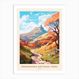 Snowdonia National Park Wales 3 Hike Poster Art Print