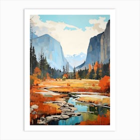 Autumn National Park Painting Yosemite National Park California Usa 5 Art Print