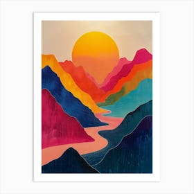 Sunset In The Mountains 58 Art Print