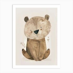 Charming Nursery Kids Animals Bear Cub 4 Art Print