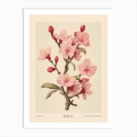 Sakura Cherry Blossom 1 Vintage Japanese Botanical Poster Art Print