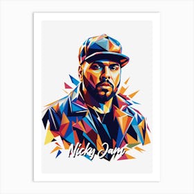 Nicky Jam 01 Portrait Music Icon Style WPAP Pop Art Art Print