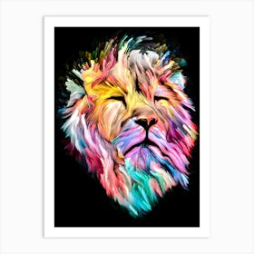 Colorful Lion Head Art Print