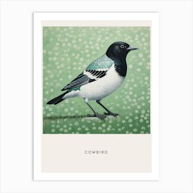 Ohara Koson Inspired Bird Painting Cowbird 1 Poster Art Print