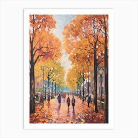 Autumn City Park Painting Westerpark Amsterdam Netherlands 2 Art Print